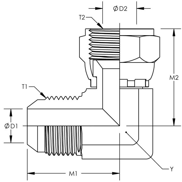 Male JIC To Female JIC Swivel 90° Elbow